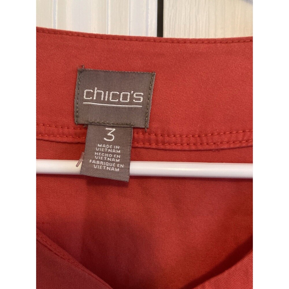 Chico's Womens lightweight zip up jacket size 3 - button sleeves - drawstring - Picture 3 of 4